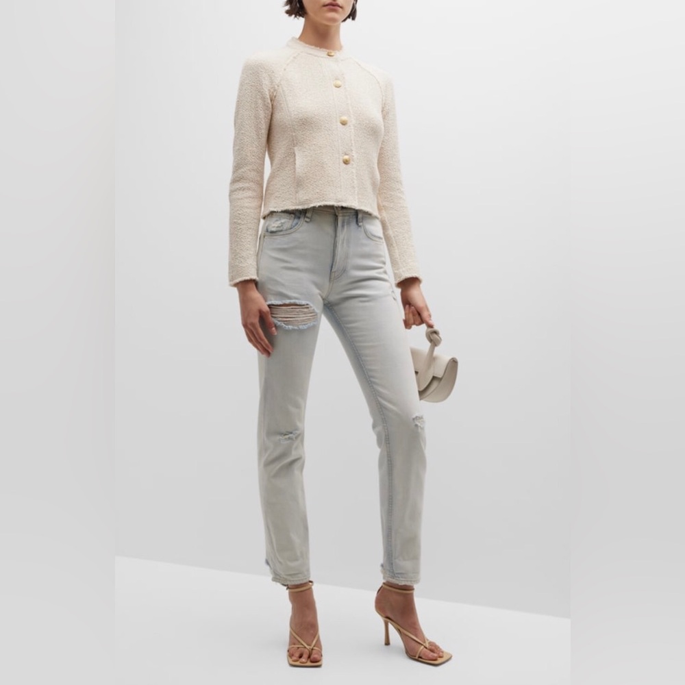 Rag and Bone Marissa Tweed Tailored Jacket in White Cream Size 2.